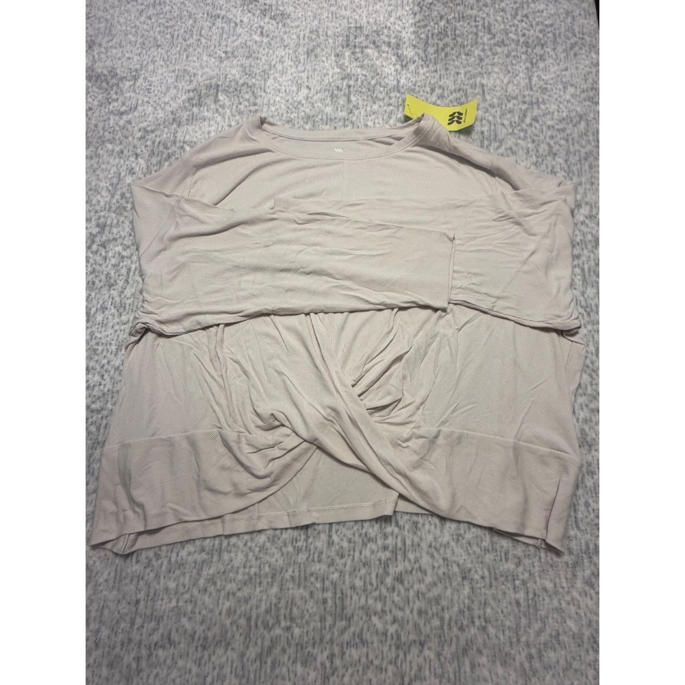 All in Motion Women's Light Beige‎ Twist Front Long Sleeve Top 3X NWT